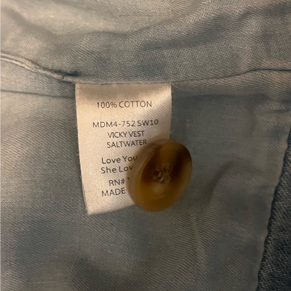 NWOT Show Me Your Mumu Vicky Vest Denim top Large saltwater - Picture 3 of 6